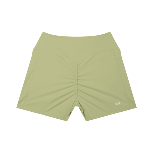 Cha shorts 茶— High Rise Pocket Yoga Shorts