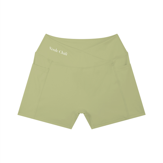 Cha shorts 茶— High Rise Pocket Yoga Shorts
